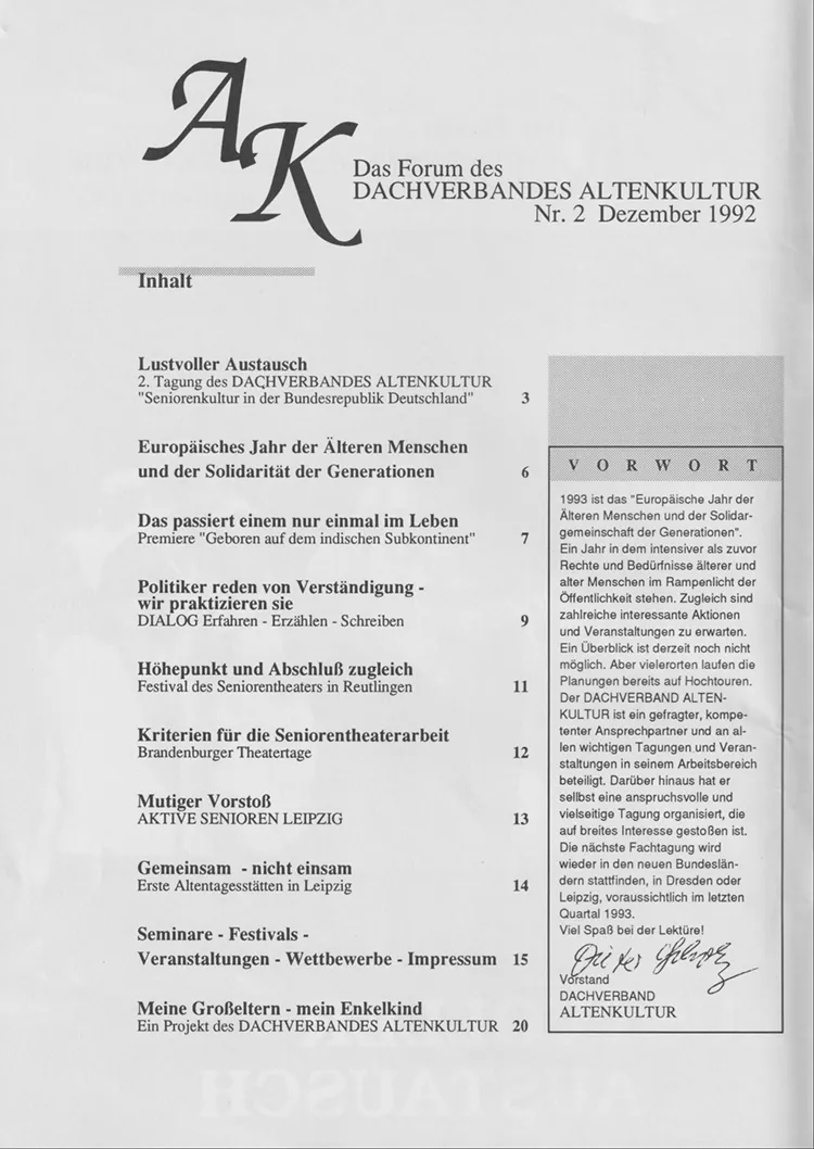 Tagung Dachverband Inhalte